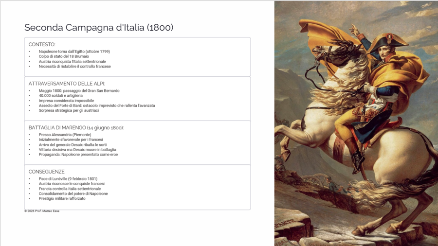 Napoleone Bonaparte: l'Ascesa e le Riforme (Slide PPTX + Verifica e Soluzioni)