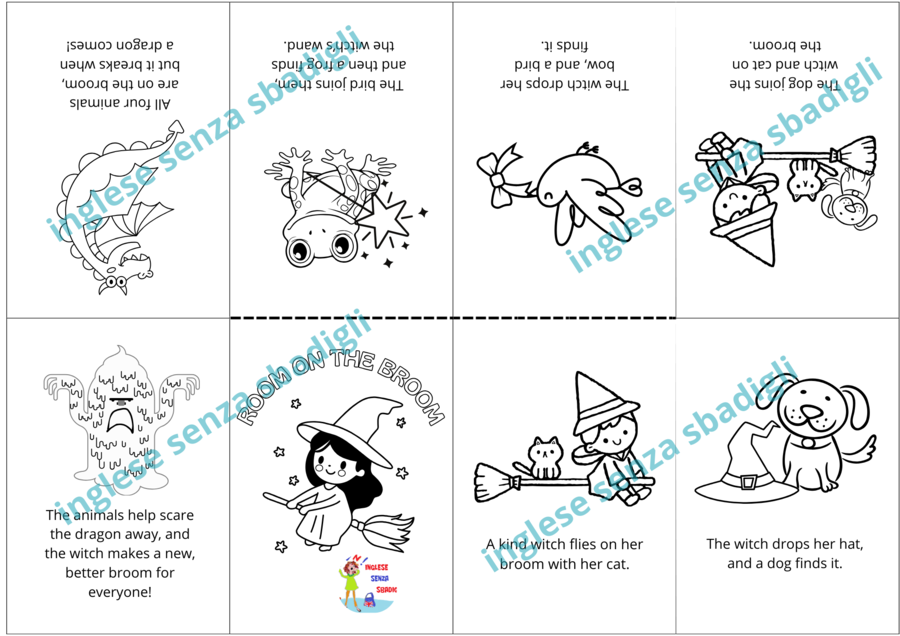 Halloween stories - "Room on the Broom" mini book