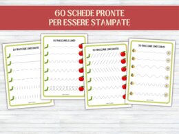 60 Schede di Pregrafismo e Tratteggio per Scuola Infanzia e Prima Elementare | Attività di Motricità Fine, Controllo della Matita e Disegni da Colorare | Prerequisiti Scrittura (PDF Stampabile No Prep)