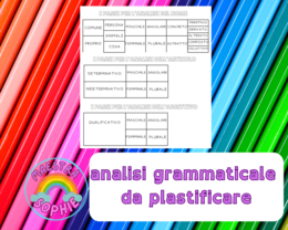analisi grammaticale da plastificare