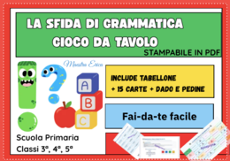 MEGA BUNDLE 3 in 1 – Giochi da tavolo stampabili: tabelline, grammatica e inglese (Scuola Primaria)