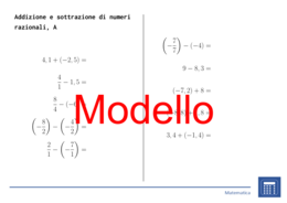 Addizione e sottrazione di numeri razionali | matematica | 26 colonne