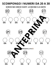 COMPOSIZIONE E SCOMPOSIZIONE DEI NUMERI DA 20 A 100