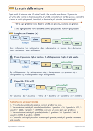Equivalenze classe quarta: lunghezza, peso e capacità