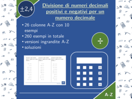 Divisione di numeri decimali positivi e negativi per un numero decimale | matematica | 26 colonne