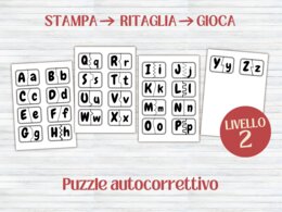 Presentazione Alfabeto Maiuscolo e Minuscolo | Gioco puzzle  Autocorrettivo d'Abbinamento e Incastro | Passaggio allo Stampato Minuscolo | Infanzia, 1ª Primaria e Sostegno (PDF Stampabile)