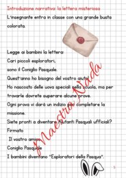 La missione segreta del Coniglio Pasquale classe prima/seconda scuola primaria