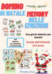 [BUNDLE PDF] Domino di Natale e Memory delle Emozioni - Giochi Didattici Stampabili per la Scuola dell'Infanzia