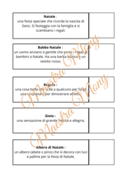 Vocabolario di Natale Illustrato, italiano L2