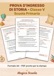 Prova d'Ingresso di Storia - Classe 5ª Primaria (PDF pronto per la stampa)