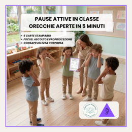 Pause Attive in Classe: Modulo Ascolto e Propriocezione (Viola) - 6 Carte Stampabili