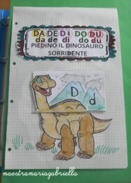 Lettera D di pieDino il Dinosauro