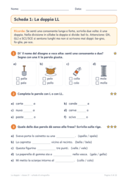 Le doppie classe seconda: schede di ortografia