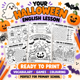 MY HALLOWEEN MINI BOOK 🎃  Un booklet di inglese da stampare, completare e colorare!