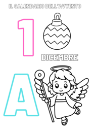 Calendario dell'avvento - classe prima abbinamento numeri e lettere