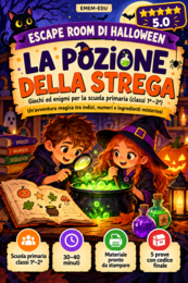 ESCAPE ROOM DI HALLOWEEN: LA POZIONE DELLA STREGA – 5 PROVE PER LE CLASSI 1ª–2ª DELLA SCUOLA PRIMARIA