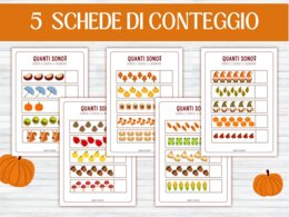 Schede Didattiche Matematica d'Autunno: Conteggio, Addizioni e Sottrazioni - pacchetto Precalcolo e Matematica Autunnale (15 Schede - Infanzia, Primaria e Sostegno/BES)