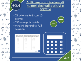Addizione e sottrazione di numeri decimali positivi e negativi | matematica | 26 colonne