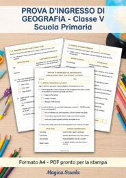 Prova d'Ingresso di Geografia - Classe 5ª Primaria (PDF pronto per la stampa)
