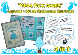 💧 MEGA PACK ACQUA: Lapbook Interattivo + 20 Flashcards illustrate