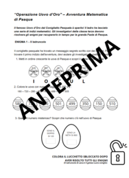 INVESTIGATORI MATEMATICI - COMPITI DELLE VACANZE DI PASQUA- CL.3