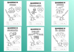 Copertine quaderni - etichette segnaposto - segnalibro