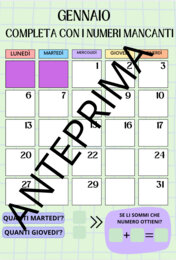 Calendario matematico/classe prima