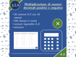 Moltiplicazione di numeri decimali positivi e negativi | matematica | 26 colonne