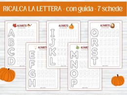 Quaderno dell'Alfabeto e Grafomotricità Autunnale (30 Pagine - Infanzia 5 anni, Cl. 1ª e BES/Sostegno) - Imparo le Lettere d'Autunno: 30 Schede di Grafomotricità, Tracciamento e Riconoscimento Lettere