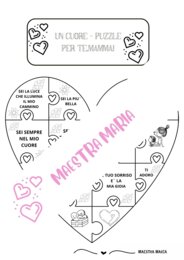 Festa della mamma.Cuore - puzzle.