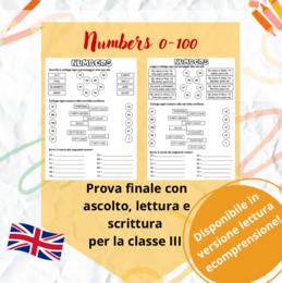 Numbers 0-100 - Inglese classe terza - Test