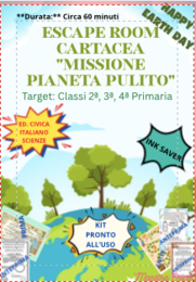 Escape Room cartacea: Missione pianeta pulito – Giornata della Terra e Educazione Civica (Classi 2ª, 3ª, 4ª Primaria)