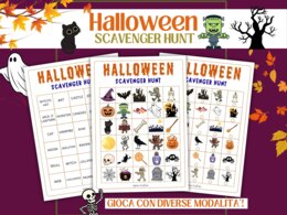 Caccia al Tesoro di Halloween in INGLESE: Movimento, Lessico e Lettura | Scuola Infanzia e Primaria (PDF A4)  - Scavenger Hunt - English vocabulary - gioco  pronto da stampare