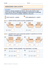 Addizioni e sottrazioni classe prima: entro il 20