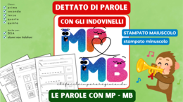 SUONI MP MB - DETTATO DI PAROLE CON INDOVINELLI - DIFFICOLTÀ ORTOGRAFICHE
