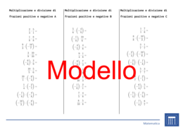 Moltiplicazione e divisione di frazioni positive e negative | matematica | 26 colonne