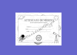 ATTESTATO DI MERITO - SPAZIO - BIANCO E NERO