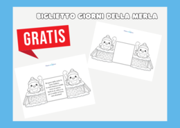 Biglietto pieghevole Giorni della Merla con filastrocca