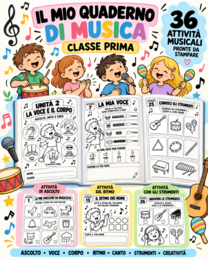 Il mio quaderno di musica – Classe prima | 36 attività musicali pronte da stampare