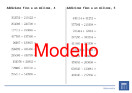 Addizione fino a un milione | matematica | 26 colonne