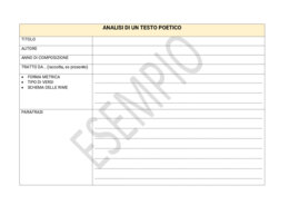 Analisi del testo poetico (tabella da completare)
