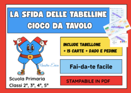 LA SFIDA DELLE TABELLINE -  Gioco da tavolo stampabile in PDF (Scuola Primaria)