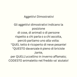   Aggettivi Dimostrativi