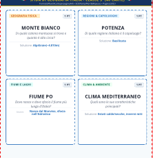 SFIDA DI GEOGRAFIA ITALIA - 40 carte per la Scuola Primaria (Classe 5ª) - PDF stampabile con soluzioni e SOS tempi morti