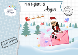 Mini biglietti natalizi da stampare e colorare per bambini scuola primaria