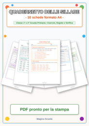 Quadernetto delle Sillabe | 10 Schede Operative A4 per Classe 1ª e 2ª Primaria