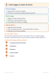 La preistoria classe terza: letture e verifiche