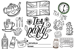 TOVAGLIETTA DA COLORARE ENGLISH TEA PARTY