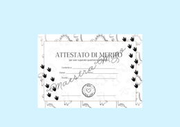 ATTESTATO DI MERTIO - DINOSAURI - BIANCO E NERO