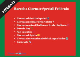 Raccolta Giornate Speciali FEBBRAIO